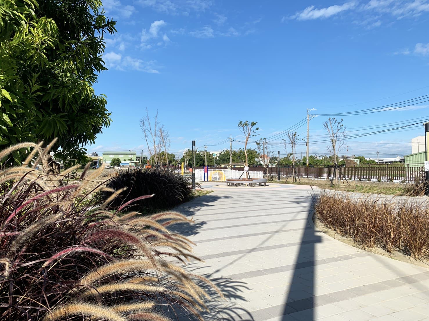 十四張圳水岸公園沿岸展現舞動麥浪意象